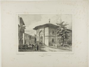 Griechische Kirche, Bukarest, Walachei, 15. Juli 1837 von Denis Auguste Marie Raffet