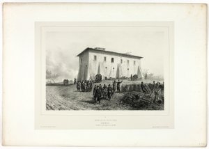 Haus mit sechs grünen Fensterläden, aus "Souvenirs d’Italie: Expédition de Rome"