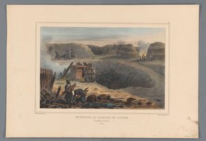 Militärs in einem Bastion, 1832 von Denis Auguste Marie Raffet