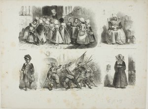 Blatt mit Skizzen von Denis Auguste Marie Raffet