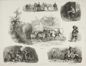 Blatt mit Skizzen von Denis Auguste Marie Raffet