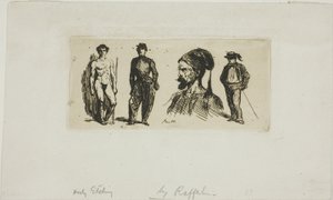 Blatt mit Skizzen von Denis Auguste Marie Raffet