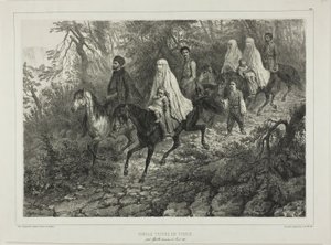Reisende Tatarische Familie, in der Nähe von Jalta, Krim, 15. August 1837 von Denis Auguste Marie Raffet
