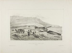 Ansicht des Dorfes und der Bucht von Jalta, Krim, 15. August 1837 von Denis Auguste Marie Raffet