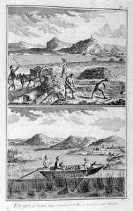 Schmiedewerke, Transport zur Mine, 1751-1777 von Denis Diderot