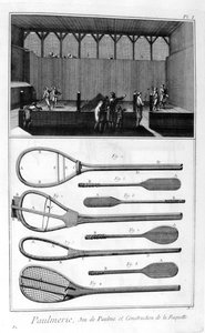 Real Tennis und der Bau von Schlägern, 1751-1777
