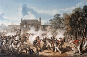 Verteidigung des Château de Hougoumont durch die Flankkompanie, Coldstream Guards 1815, 1815 von Denis Dighton