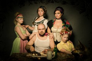 Rustikales Familienessen