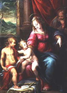 Madonna mit Kind und Johannes dem Täufer von Denis Calvaert