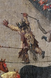 Der Triumph der Erzherzogin Isabella im Ommeganck in Brüssel am 31. Mai 1615, Detail einer kostümierten Teufelsfigur, 1615