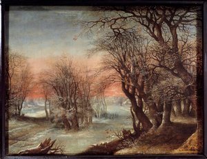 Winterlandschaft. Gemälde von Deny Van Alsloot von Denys van Alsloot