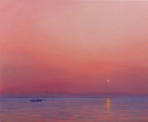 Rosa Morgendämmerung am Ganges