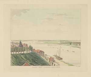 Ansicht des Valkhofs und der Waal nordwestlich von Nijmegen