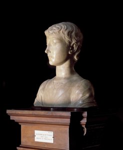 Junger Mann. Skulptur von Desiderio da Settignano, 1450-1455. Florenz, Museo Nazionale del Bargello