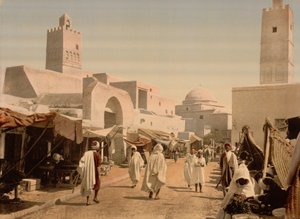 Eine Moschee in der Hauptstraße, Kairwan, Tunesien, ca. 1899 von Detroit Photographic Co.