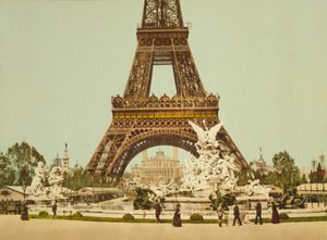 Eiffelturm und Brunnen, Weltausstellung, Paris, Frankreich, ca. 1900