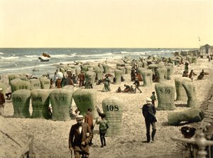 Männerbadeplatz, Norderney, Deutschland, ca. 1900 (Fotochrom) von Detroit Publishing Co.