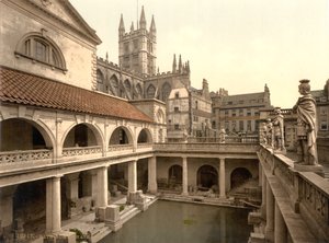Römische Bäder und Abtei, Bath, ca. 1890-1900