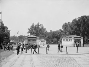 U-Bahn-Eingang und -Ausgang, Boston Common, Boston, Massachusetts, USA, ca. 1900