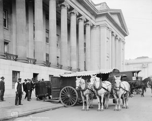 US-Finanzministerium Währungswagen, Washington, D.C., ca. 1906 (s/w Foto) von Detroit Publishing Co.