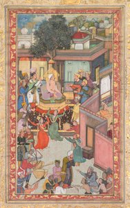 Beschneidungszeremonie für Akbars Söhne, Malerei 126 aus einem Akbar-nama Buch von Akbar...