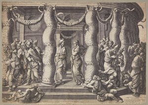 Christus und die Ehebrecherin von Diana Scultori