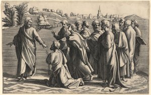 Christus macht Petrus zum Haupt der Kirche