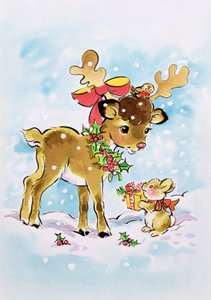 Weihnachtsrentier und Hase