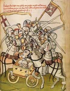 Kampfszene während der Kreuzzüge der Katholiken gegen die Hussiten, die Anhänger von Jan Hus
