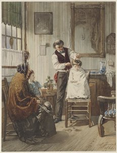 Kind beim Friseur von Diederik Franciscus Jamin
