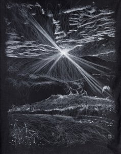 Gegenlicht Berge Weg, 2024 von Diego Beyro