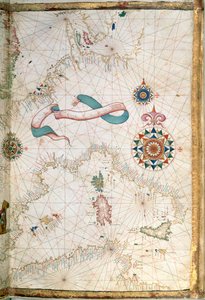 Korsika, Sardinien und Sizilien, Detail aus einem Weltatlas, 1565
