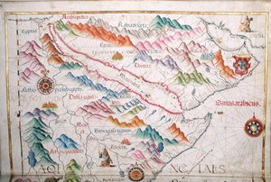 Ägypten und Saudi-Arabien, Detail aus einem Weltatlas, 1565