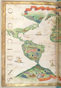Die Amerikas, Detail aus einem Weltatlas, 1565 von Diego Homem