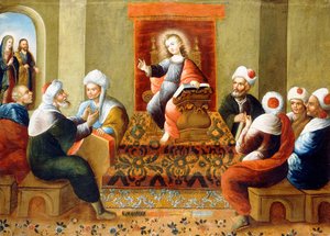 Christus und die Doktoren von Diego Quispe Tito