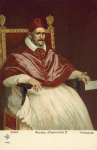 Porträt von Papst Innozenz X. von Diego Rodriguez de Silva y (after) Velazquez