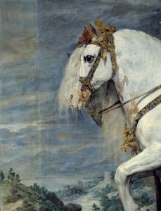 Reiterporträt von Isabelle von Frankreich, Ehefrau von Philipp IV. von Spanien (Detail) von Diego Velázquez