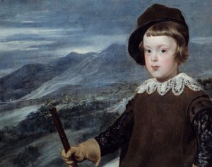 Porträt in Jagdkleidung von Prinz Baltasar Carlos von Spanien (Detail) von Diego Velázquez