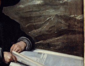 Porträt des Narren Diego de Acedo genannt Cousin (Detail). Gemälde von Diego Rodriguez de Silva y Velázquez (1599-1660) von Diego Velázquez
