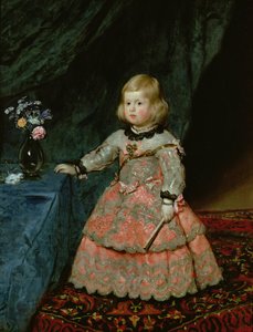 Die Infantin Margarita Teresa von Spanien in einem roten Kleid von Diego Velázquez