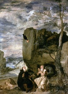 Der heilige Antonius der Große und der heilige Paulus der Erste Einsiedler, ca.1642 von Diego Velázquez