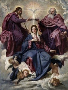 Die Krönung der Jungfrau, 1635-1636 von Diego Velázquez