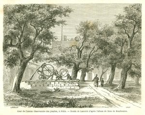 Ansicht des Hofes des ehemaligen Jesuitenobservatoriums in Peking (Beijing), China. Gravur von Lancelot, in "Le Tour du Monde, Nouveau journal des Voyages", herausgegeben von Edouard Charton, Paris von Dieudonne Auguste Lancelot