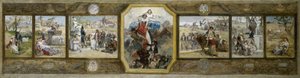 Skizze für den Hochzeitssaal des Rathauses des 19. Arrondissements in Paris: Die Trikolore, Republikanische Allegorien von Diogene Ulysse Napoleon Maillart