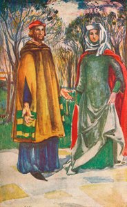 Ein Mann und eine Frau aus der Zeit von Edward I., 1907 von Dion Clayton Calthrop