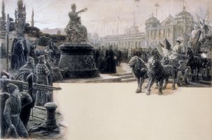 Allegorie der Weltausstellung in Barcelona 1888, Illustration von Dionis Baixeras y Verdaguer (1862-1943)