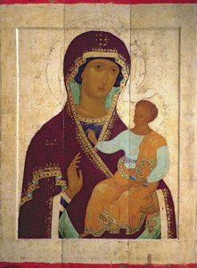 Madonna mit Kind Hodigitria, russische Ikone, 1502 von Dionysius