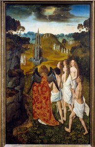 Der Weg zum Himmel oder die Himmelfahrt der Auserwählten. Gemälde auf Holz von Dirck Bouts dem Älteren (1410-1475) 1450