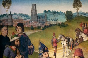 Pfarrkirche (Parochiekerk Sint-Pieter). Abendmahl. Dirk Bouts. 1464-1468. (Detail) von Dirck Bouts