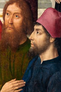 Pfarrkirche (Parochiekerk Sint-Pieter). Abendmahl. Dirk Bouts. 1464-1468. (Detail) von Dirck Bouts